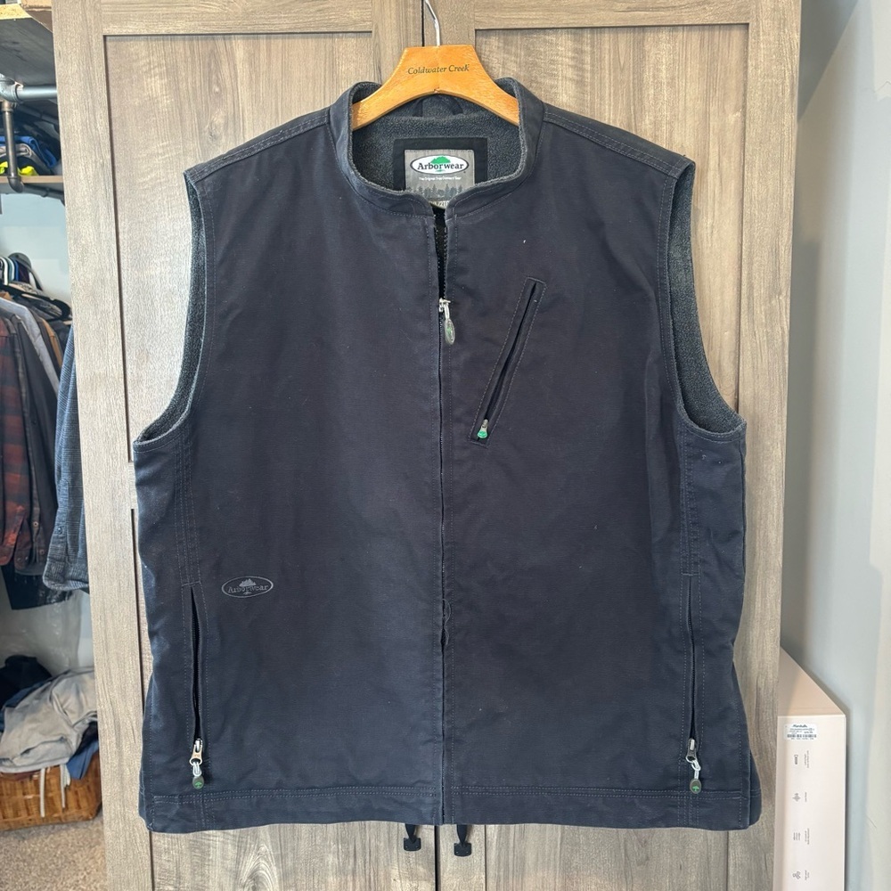 Arborwear 2XL Canvas Duck Vest Zip up‎ Zip Pockets Fleece Lined